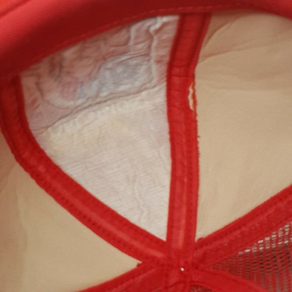 Vtg Drummond American Bull Dog Flag Red Snap Back Mesh Trucker Hat Cap - Picture 5 of 6